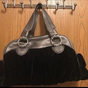 Velvet Leather Bag by YSL Muse Loulou de la Falaise Black French Boho Luxe